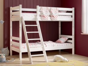 Двухъярусная кровать Соня вариант 10 с наклонной лестницей белая в Усолье - usole.magazinmebel.ru | фото