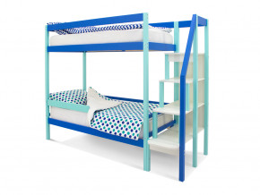 Двухъярусная кровать Svogen с бортиком мятно-синий в Усолье - usole.magazinmebel.ru | фото