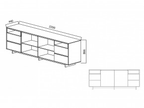 Комодино Moderno-2200 Ф6 в Усолье - usole.magazinmebel.ru | фото - изображение 4