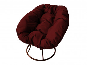 Кресло Пончик без ротанга бордовая подушка в Усолье - usole.magazinmebel.ru | фото