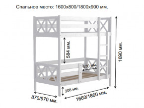 Кровать 2-х ярусная Аист-2 Прованс белый 1800х900 мм в Усолье - usole.magazinmebel.ru | фото - изображение 2