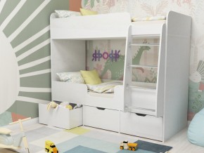 Кровать двухъярусная Малыш двойняшка белый в Усолье - usole.magazinmebel.ru | фото