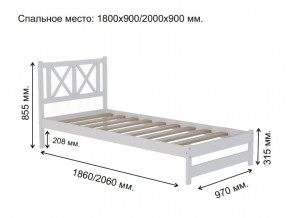 Кровать односпальная Аист-7 Классика белый 1800х900 мм в Усолье - usole.magazinmebel.ru | фото - изображение 2