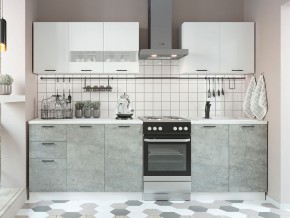 Кухня Дуся 2000 мм Белый Бриллиант/цемент в Усолье - usole.magazinmebel.ru | фото - изображение 1