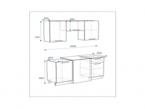 Кухонный гарнитур 6 Грецкий орех 1600 в Усолье - usole.magazinmebel.ru | фото - изображение 2