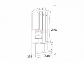 Прихожая Саша 20 ясень анкор в Усолье - usole.magazinmebel.ru | фото - изображение 2