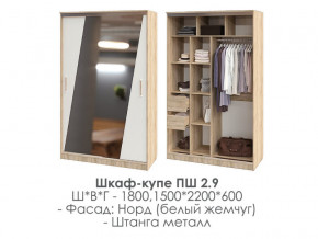 шкаф-купе ПШ-2.9 1500 Норд Белый жемчуг 1500 в Усолье - usole.magazinmebel.ru | фото