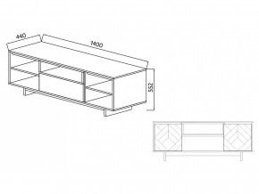 Тумба для ТВА Moderno-1400 Ф2 в Усолье - usole.magazinmebel.ru | фото - изображение 4